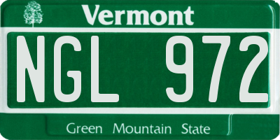 VT license plate NGL972