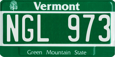 VT license plate NGL973