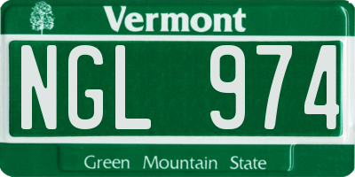 VT license plate NGL974