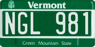 VT license plate NGL981