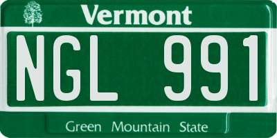 VT license plate NGL991