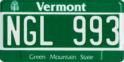 VT license plate NGL993