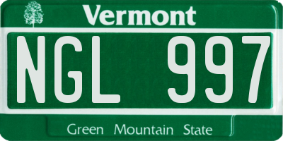VT license plate NGL997