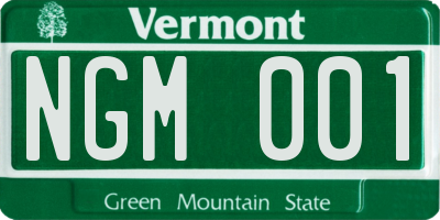 VT license plate NGM001