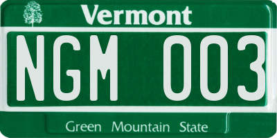 VT license plate NGM003