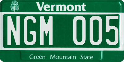 VT license plate NGM005