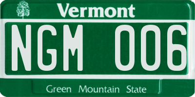 VT license plate NGM006