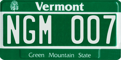 VT license plate NGM007