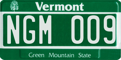 VT license plate NGM009