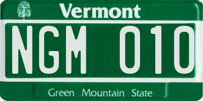 VT license plate NGM010