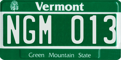 VT license plate NGM013
