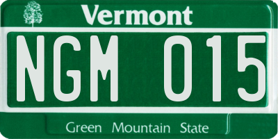 VT license plate NGM015