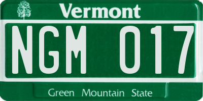 VT license plate NGM017