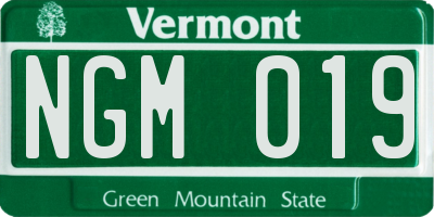 VT license plate NGM019