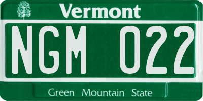 VT license plate NGM022
