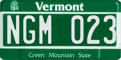 VT license plate NGM023