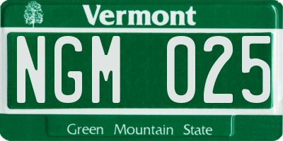 VT license plate NGM025