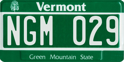 VT license plate NGM029