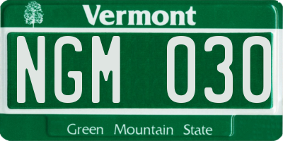 VT license plate NGM030