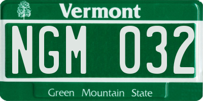 VT license plate NGM032