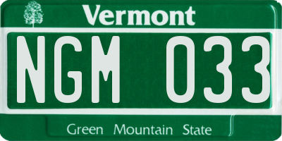 VT license plate NGM033