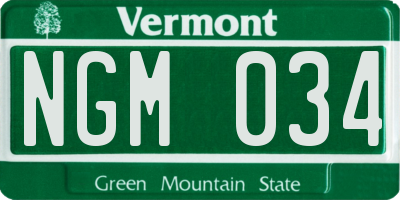 VT license plate NGM034