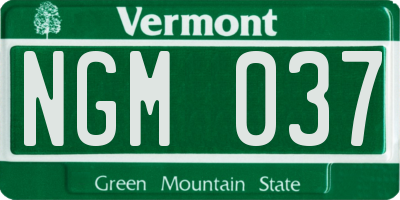 VT license plate NGM037
