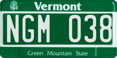 VT license plate NGM038