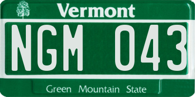 VT license plate NGM043