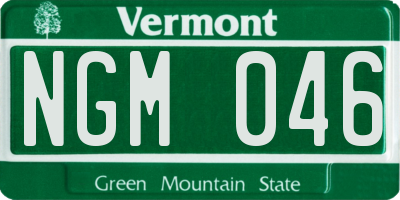 VT license plate NGM046