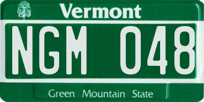 VT license plate NGM048