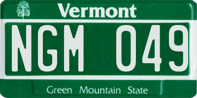 VT license plate NGM049