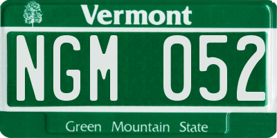 VT license plate NGM052