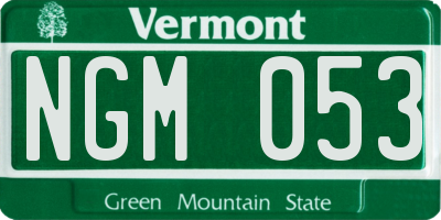 VT license plate NGM053