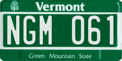 VT license plate NGM061