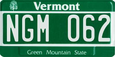 VT license plate NGM062