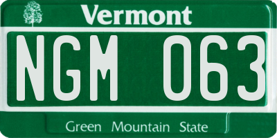 VT license plate NGM063