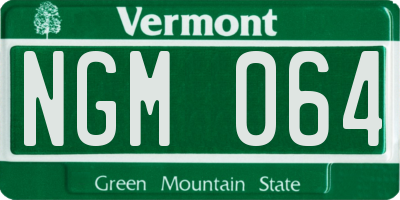 VT license plate NGM064