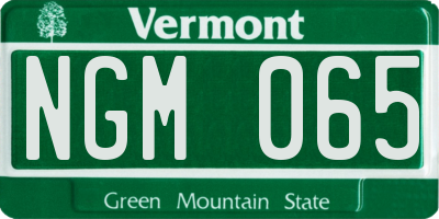 VT license plate NGM065
