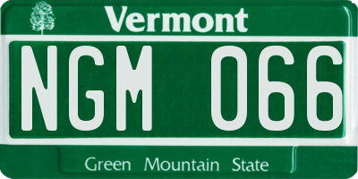 VT license plate NGM066