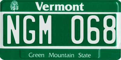 VT license plate NGM068
