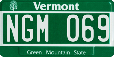 VT license plate NGM069