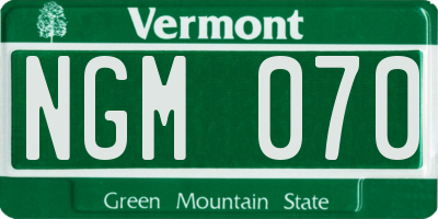 VT license plate NGM070