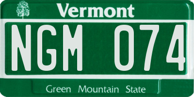 VT license plate NGM074