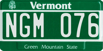 VT license plate NGM076