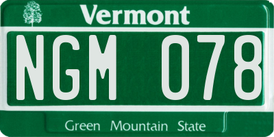 VT license plate NGM078