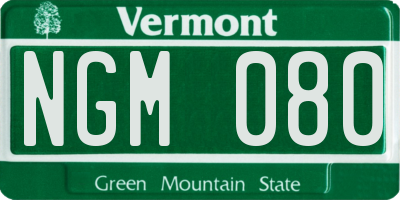 VT license plate NGM080