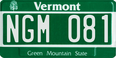 VT license plate NGM081