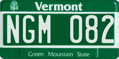 VT license plate NGM082