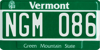VT license plate NGM086